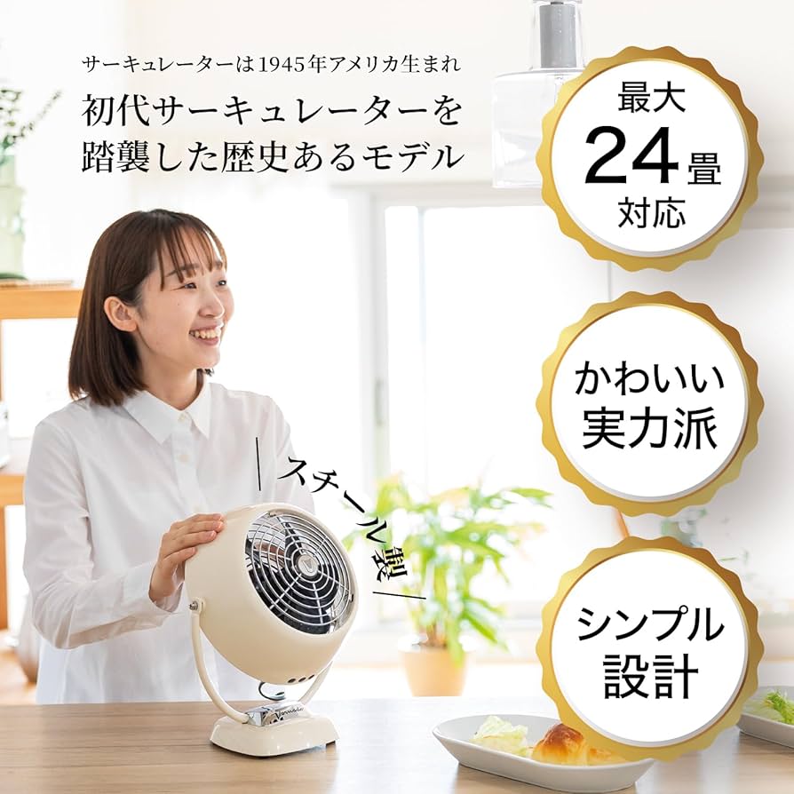 Amazon | ボルネード サーキュレーター 24畳 レトロ パワフル